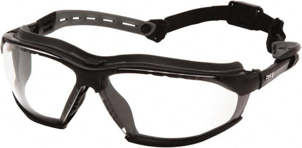 PYRAMEX - Clear Lenses, Framed Safety Glasses - Anti-Fog, Size Universal, Wrap Around - Americas Industrial Supply