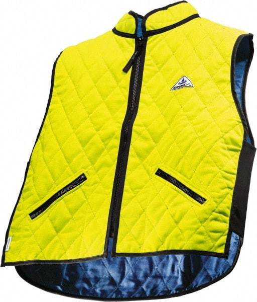 Techniche - Size 2XL, High Visibility Lime Cooling Vest - Zipper Front, Nylon, HyperKewl - Americas Industrial Supply