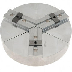 Abbott Workholding Products - 10" Max Chuck Capacity, Tongue & Groove Interface, Round Soft Lathe Chuck Jaw - 3 Jaw, Aluminum, 53.98mm Btw Mount Hole Ctrs, 10" Wide, 2" High, 12.7mm Groove, 1/2" Fastener - Americas Industrial Supply