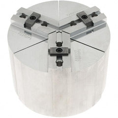 Abbott Workholding Products - 6" Max Chuck Capacity, Tongue & Groove Interface, Round Soft Lathe Chuck Jaw - 3 Jaw, Aluminum, 38.1mm Btw Mount Hole Ctrs, 6" Wide, 4" High, 7.95mm Groove, 3/8" Fastener - Americas Industrial Supply