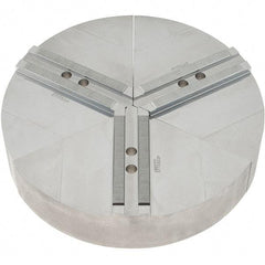 Abbott Workholding Products - 12" Max Chuck Capacity, 1.5mm x 60° Serrated Interface, Round Soft Lathe Chuck Jaw - 3 Jaw, Aluminum, 1.1811" Btw Mount Hole Ctrs, 15" Wide, 3" High, 14mm Fastener - Americas Industrial Supply