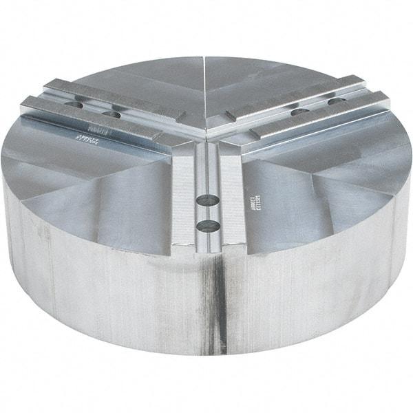 Abbott Workholding Products - 15" Max Chuck Capacity, 1.5mm x 60° Serrated Interface, Round Soft Lathe Chuck Jaw - 3 Jaw, Aluminum, 1.6929" Btw Mount Hole Ctrs, 15" Wide, 4" High, 20mm Fastener - Americas Industrial Supply