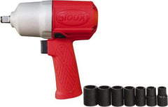 Sioux Tools - 1/2" Drive, 11,000 RPM, 780 Ft/Lb Torque Impact Wrench - Pistol Grip Handle, 1,250 IPM, 4 CFM, 90 psi, 6.35mm Inlet - Americas Industrial Supply