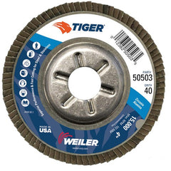 4″ Tiger Disc Abrasive Flap Disc, Angled, Alum. Backing, 40Z, 5/8″ Arbor Hole - Americas Industrial Supply