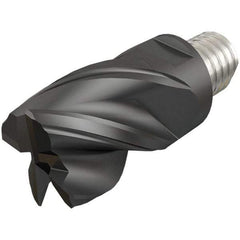 Iscar - MM EC CF Grade IC908 Carbide End Milling Tip Insert - TiAlN Finish, 4 Flutes, 1" Cutting Diam, 0.893" Depth of Cut, 1.456" Extension, 0.015" Cnr Rad, 38° Helix - Americas Industrial Supply