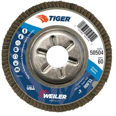 4″ Tiger Disc Abrasive Flap Disc, Angled, Alum. Backing, 60Z, 5/8″ Arbor Hole - Americas Industrial Supply
