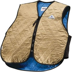 Techniche - Size L, Khaki Cooling Vest - Zipper Front, Nylon, HyperKewl - Americas Industrial Supply