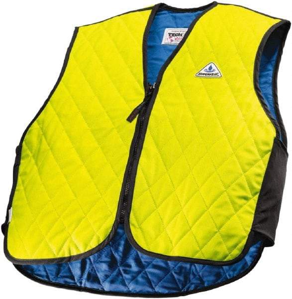 Techniche - Size XS, High Visibility Lime Cooling Vest - Zipper Front, Nylon, HyperKewl - Americas Industrial Supply
