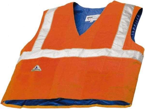 Techniche - Size S/M, High Visibility Orange Cooling Vest - Hook & Loop Front, Polyester, HyperKewl - Americas Industrial Supply