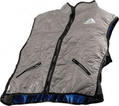 Techniche - Size L, Silver Cooling Vest - Zipper Front, Nylon, HyperKewl - Americas Industrial Supply