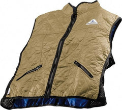 Techniche - Size L, Khaki Cooling Vest - Zipper Front, Nylon, HyperKewl - Americas Industrial Supply