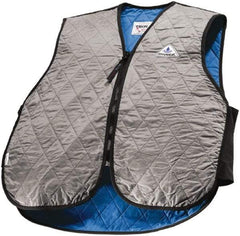 Techniche - Size L, Silver Cooling Vest - Zipper Front, Nylon, HyperKewl - Americas Industrial Supply