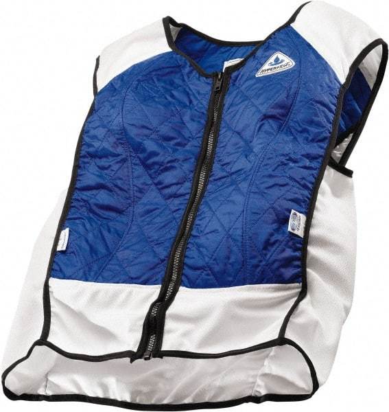 Techniche - Size 3XL, Royal Blue Cooling Vest - Zipper Front, Nylon, HyperKewl, Poly-Cotton - Americas Industrial Supply