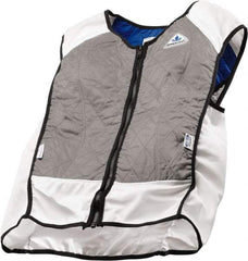 Techniche - Size M, Silver Cooling Vest - Zipper Front, Nylon, HyperKewl, Poly-Cotton - Americas Industrial Supply