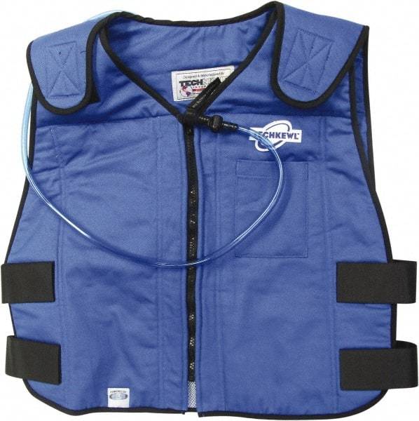 Techniche - Size 2XL, Blue Cooling Vest - Zipper Front, Cotton - Americas Industrial Supply