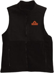 Techniche - Size M Heated, Wind Resistant & Water Resistant Vest - Black, Softshell Barrier Fleece, Zipper Closure - Americas Industrial Supply