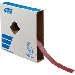 Norton - 1-1/2" x 50 Yd 100 Grit Aluminum Oxide Shop Roll - J Weighted Backing - Americas Industrial Supply