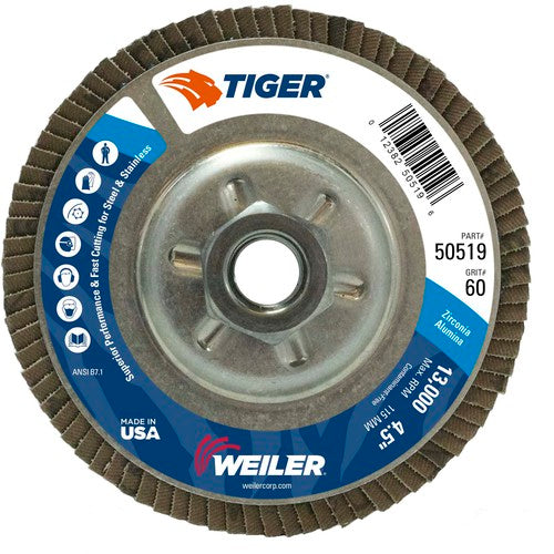 4-1/2 TIGER FLAP DISC 60Z 5/8-11 UN - Americas Industrial Supply