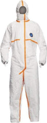 Dupont - Size 3XL Tyvek General Purpose Coveralls - White, Zipper Closure, Elastic Cuffs with Thumb-loop, Elastic Ankles, Taped Seams - Americas Industrial Supply