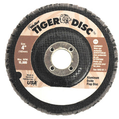 ‎7″ Tiger Disc Abrasive Flap Disc, Angled, Phenolic Backing, 36AO, 5/8″-11 UNC Nut - Americas Industrial Supply