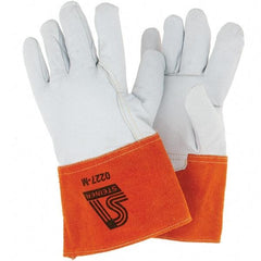 Steiner - Size M Unlined Goatskin Welding Glove - Gauntlet Cuff, Wing Thumb, For TIG - Americas Industrial Supply