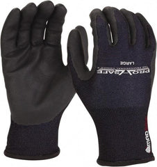 PRO-SAFE - Size M (8) Nitrile Coated Nylon/Nitrile Work Gloves - Palm & Fingers Coated, Slip-On Cuff, Black, Paired - Americas Industrial Supply