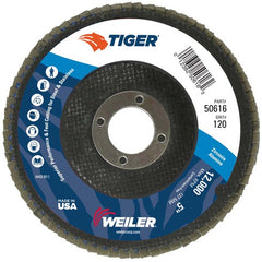 5″ Tiger Disc Abrasive Flap Disc, Angled, Phenolic Backing, 120Z, 7/8″ Arbor Hole - Americas Industrial Supply