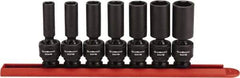 GearWrench - 7 Piece 3/8" Drive Black Finish Deep Well Impact Socket Set - 6 Points, 3/8" to 3/4" Range, Inch Measurement Standard - Americas Industrial Supply