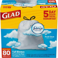 Glad - Pack of (80) 13 Gal 0.95 mil Household/Office Trash Bags - Americas Industrial Supply