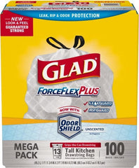 Glad - Pack of (100) 13 Gal 0.9 mil Household/Office Trash Bags - Americas Industrial Supply