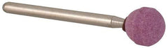 Rex Cut Product - 3/8" Head Diam x 3/8" Thickness, B122, Ball End, Aluminum Oxide Mounted Point - Tan, Medium Grade, 61,650 RPM - Americas Industrial Supply