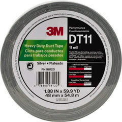 3M - 2" x 32m Black Duct Tape - 17 mil, Rubber Adhesive, Polyethylene Film Backing, Series DT17 - Americas Industrial Supply