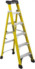 Louisville - 3 Steps, 4' High, Type IAA Rating, Fiberglass Step Ladder - Americas Industrial Supply