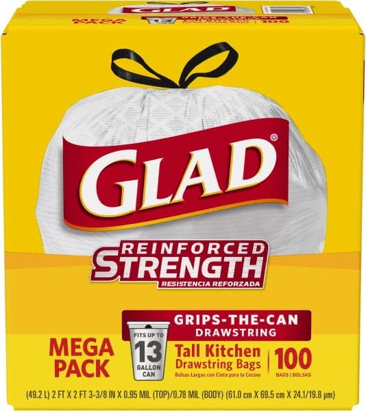 Glad - Pack of (4) 100-Count 13 Gal 0.95 mil Household/Office Trash Bags - Americas Industrial Supply