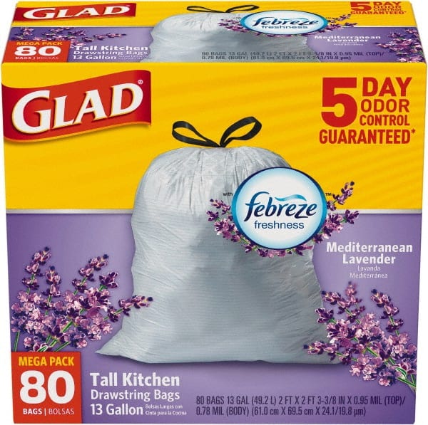 Glad - Pack of (80) 13 Gal 0.95 mil Household/Office Trash Bags - Americas Industrial Supply