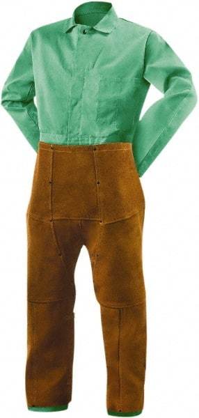 Steiner - Size Universal Leather Welding Chaps - No Pockets, Brown, Nonhazardous Protection - Americas Industrial Supply