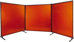 Steiner - 8' Wide x 8' High, 40mm Thickness, Transparent Vinyl Portable Welding Screen - Orange - Americas Industrial Supply