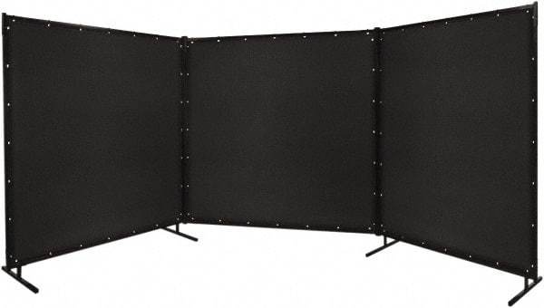 Steiner - 8' Wide x 8' High, Vinyl Laminated Polyester Portable Welding Screen - Black - Americas Industrial Supply