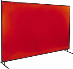 Steiner - 6' Wide x 10' High, 40mm Thickness, Transparent Vinyl Portable Welding Screen - Orange - Americas Industrial Supply