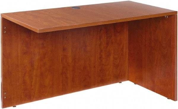 ALERA - Woodgrain Laminate Return/Bridge Shell Desk - 47-1/4" Wide x 23-5/8" Deep x 29-5/8" High, Medium Cherry - Americas Industrial Supply