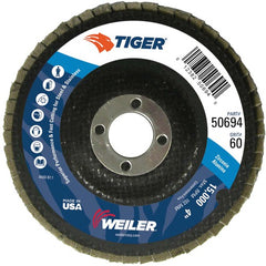 4″ Tiger Disc Abrasive Flap Disc, Flat, Phenolic Backing, 60Z, 5/8″ Arbor Hole - Americas Industrial Supply