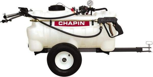 Chapin - 25 Gal Tow Behind Sprayer - Polyethylene Tank, 15' Reinforced Hose with Brass Wand - Americas Industrial Supply