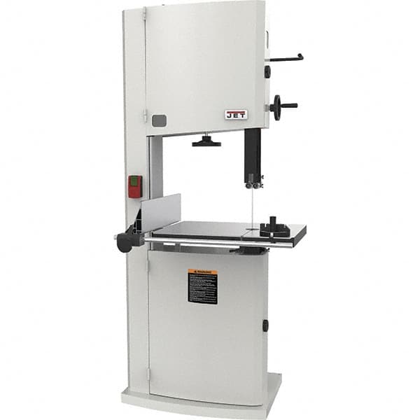 Jet - 20" Throat Capacity, Step Pulley Vertical Bandsaw - 2,530/4,850 SFPM, 5 hp, Single Phase - Americas Industrial Supply