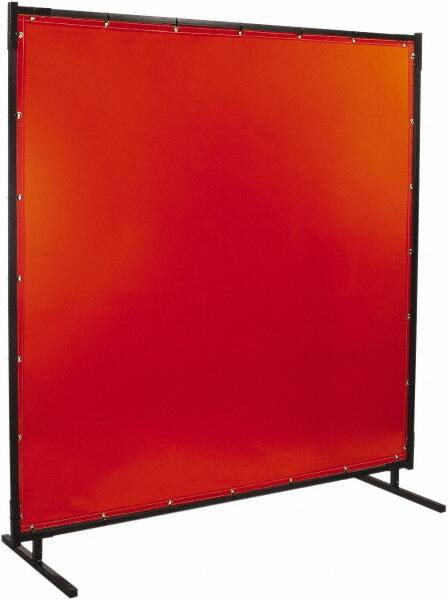 Steiner - 8' Wide x 8' High, 40mm Thickness, Transparent Vinyl Portable Welding Screen - Orange - Americas Industrial Supply