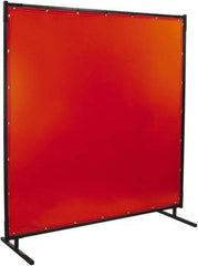 Steiner - 8' Wide x 8' High, 14mm Thickness, Transparent Vinyl Portable Welding Screen - Orange - Americas Industrial Supply