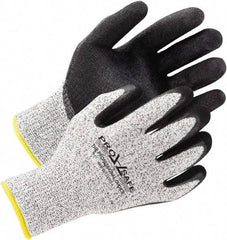 PRO-SAFE - Size XL (10), ANSI Cut Lvl A5, Abrasion Lvl 3, Nitrile Coated Cut & Puncture Resistant Gloves - Palm & Fingers Coated, ATA/HPPE Blend Lining, Black, Paired - Americas Industrial Supply