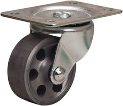 Hamilton - 2-1/2" Diam x 1" Wide x 3-1/4" OAH Top Plate Mount Swivel Caster - Cast Iron, 200 Lb Capacity, Plain Bore Bearing, 2-1/4 x 4-1/2" Plate - Americas Industrial Supply