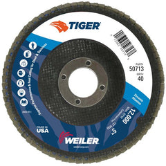 5″ Tiger Disc Abrasive Flap Disc, Flat, Phenolic Backing, 40Z, 7/8″ Arbor Hole - Americas Industrial Supply