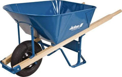 Jackson Professional Tools - 6 Cu Ft Capacity Wheelbarrow with 16" Pneumatic Wheel - Wood Handle, 58-1/2" Long x 26-3/4" Wide x 27" High, Blue - Americas Industrial Supply