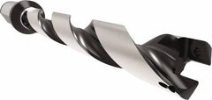 Allied Machine and Engineering - Series 22, 22 to 23.99mm Diam, 25mm Diam Straight Shank with Flange, Helical Flute Spade Drill - 167.9mm Max Depth, 201.3mm Body Length, 257.3mm OAL, Standard Length, Through Coolant - Americas Industrial Supply